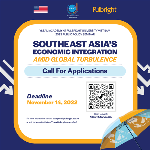 The YSEALI Academy Announces the Launch of 2023 Public Policy Seminar On Southeast Asia’s economic integration amid global turbulence